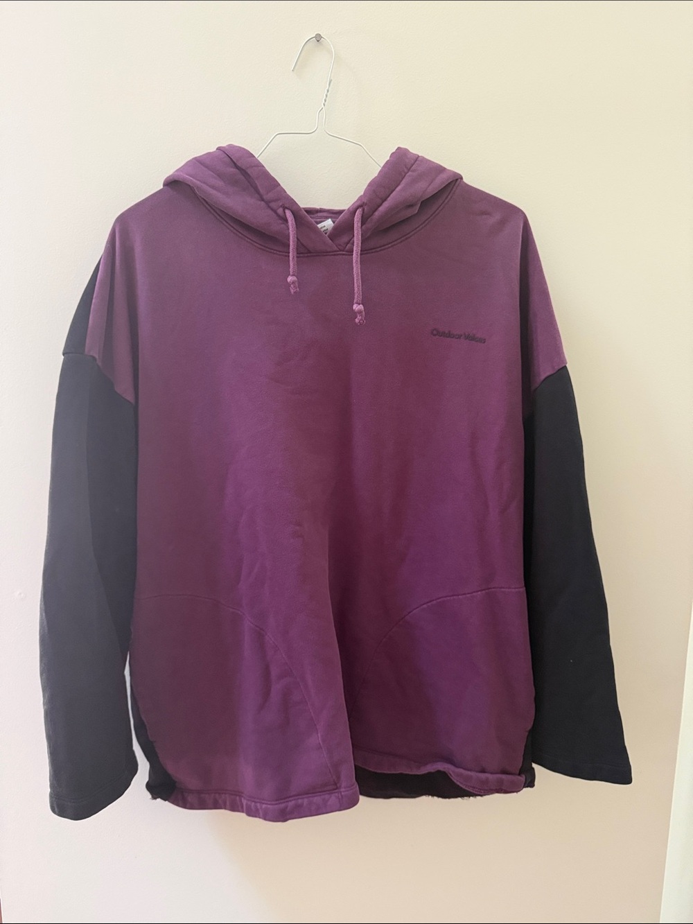 Outdoor Voices Purple and Black Hooded Sweatshirt